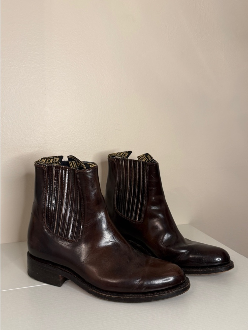 Mr. Armenta Men’s Dark Brown Leather Chukka Pull-On Boots